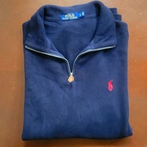 |POLO RALPH LAUREN |Men's Quarter-Zip Pullover| Color Navy | Size L| LIKE NEW|